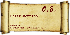 Orlik Bertina névjegykártya